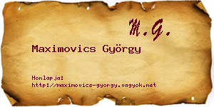 Maximovics György névjegykártya